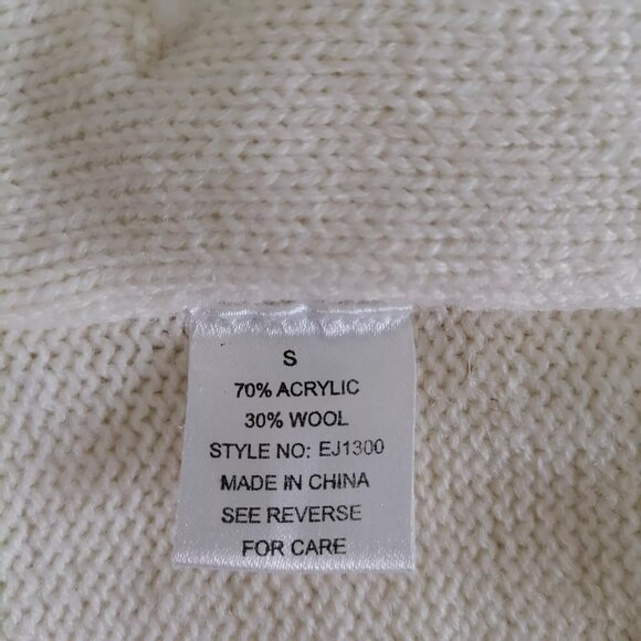 The Impeccable Pig Women's Ivory Open Front Pockets Crochet Vest Size Small - Picture 5 of 7